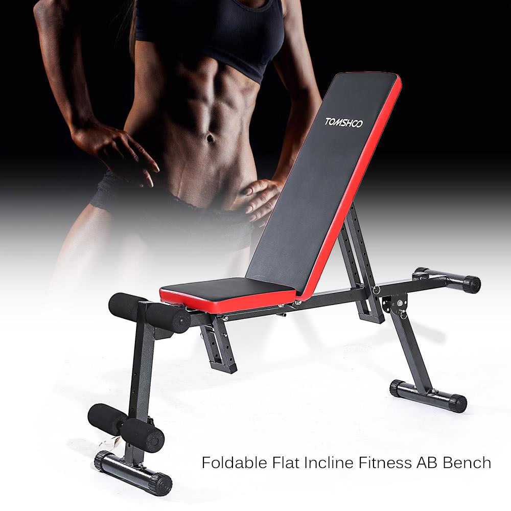 Physical Fitness |  TOMSHOO Adjustable Folding AB Bench Physical Fitness Physical Fitness