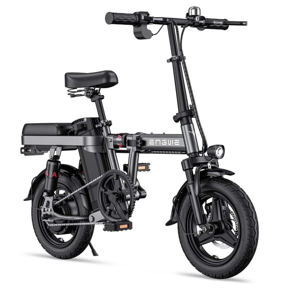 Scooters & Wheels |  ENGWE T14 Ebike 14in 250W Hub Motor Multiple Suspension Folding Electric Bicycle 50-60KM Pas Mode Range Outdoor Recreation Gray