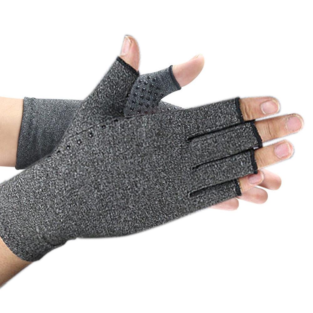 Sports Protective Gear |  Anti-slip Fingerless Arthritis Gloves Carpal Tunnel Gloves for Computer Typing Pain Relief Sports & Body Building Grey