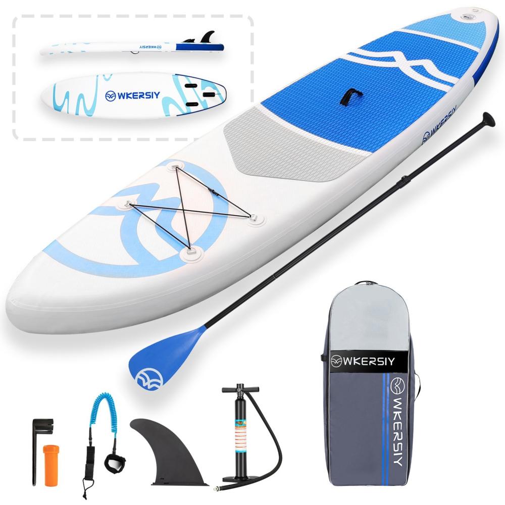 Surfing & Boating |  WKERSIY 3.2M Inflatable Stand Up Paddle Board Non-Slip SUP Surf Board with Air Pump Carry Bag for All Skill Levels Surfing & Boating Blue