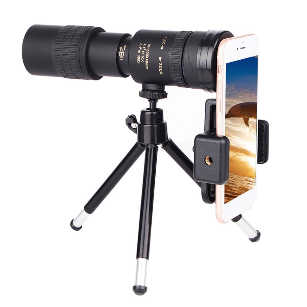 Telescope & Binoculars |  10-300X40mm BAK4 Prism Monocular Telescope Spotting Scope with Smartphone Holder and Tripod for Adults Bird Watching Camping Hiking Camping & Hiking Telescope & Binoculars