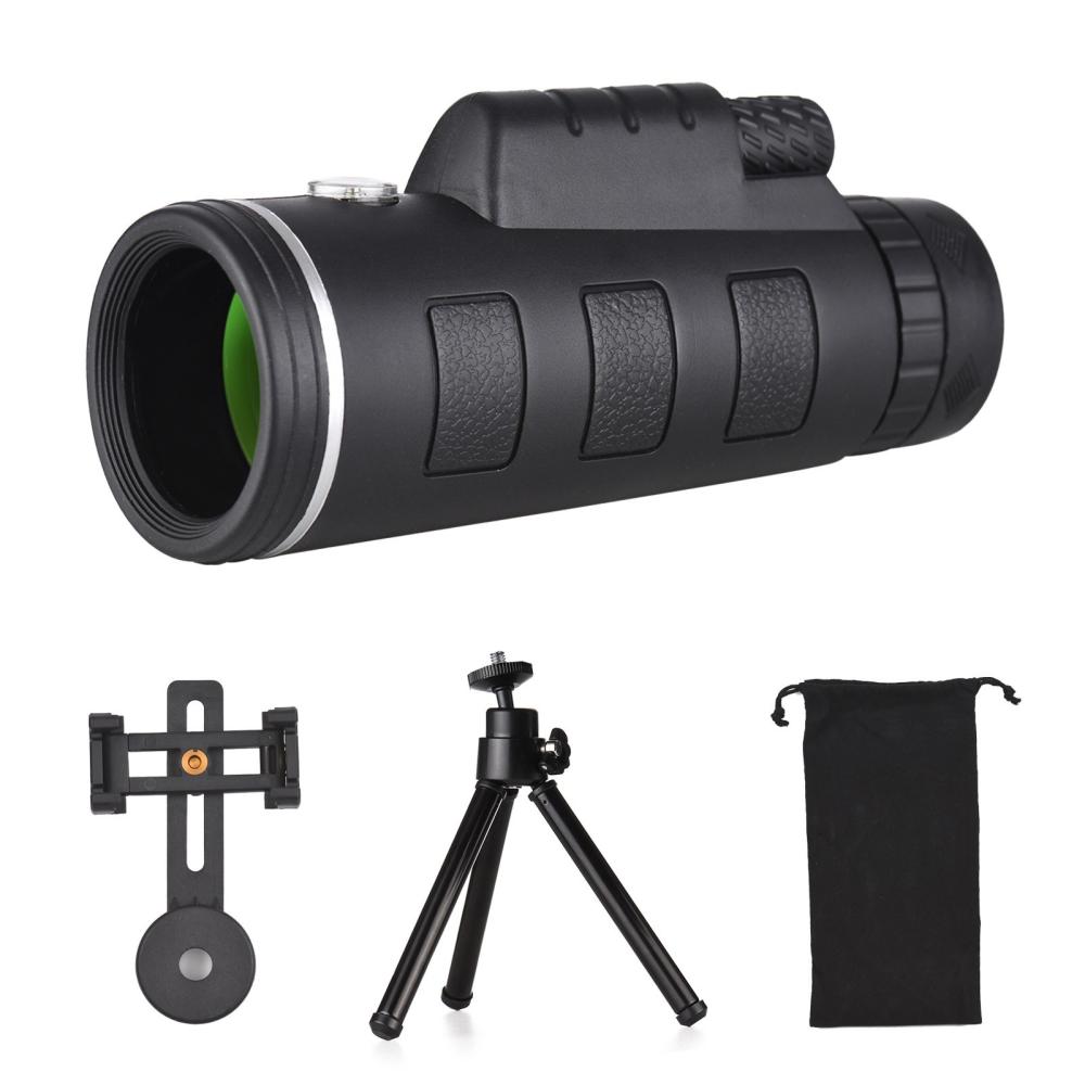 Telescope & Binoculars |  40X60 Portable Mini Monocular Telescope -With Tripod and Phone Clip Camping & Hiking Black