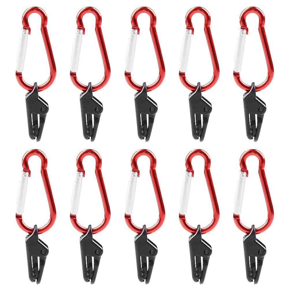 Tent Accessories |  10PCS Tarp Awning Clamp Clips Tent Snaps Hangers Camping Tent Tighten Lock Grip Clamp with Carabiner for Outdoor Camping Farming Garden Camping & Hiking Tent Accessories