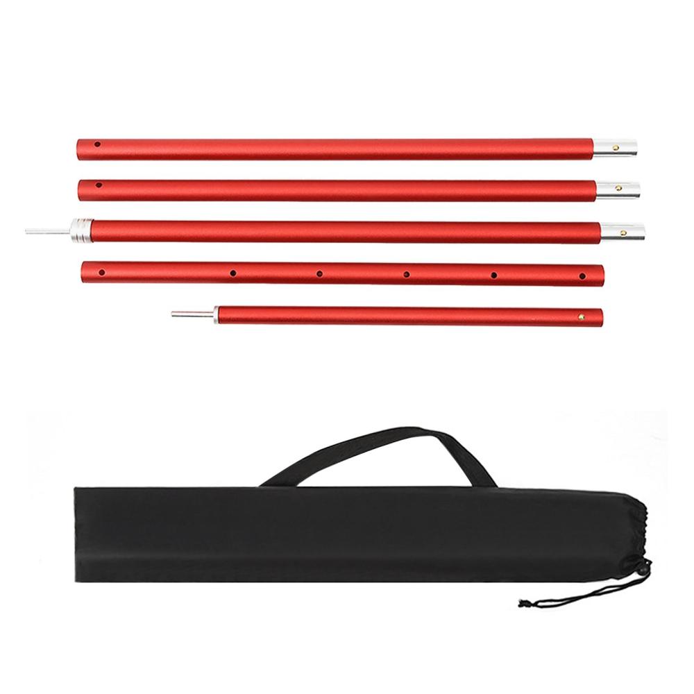 Tents |  2.9M Awning Support Poles Lightweight Foldable Aluminum Tarp Poles Stands for Canopy Awning Shelter Frames Camping & Hiking Black / Coffee / Red