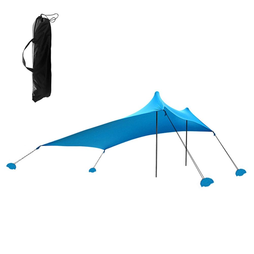 Tents |  Beach Tent Sun Shelter with Sandbags Camping & Hiking Red / Green / Blue