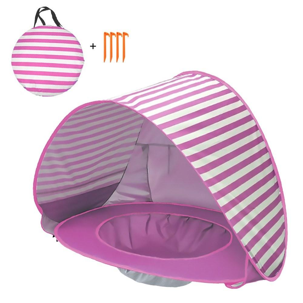 Tents |  Pop Up Baby Beach Tent Camping & Hiking Blue / Pink / Striped Pink / Orange / Striped Green