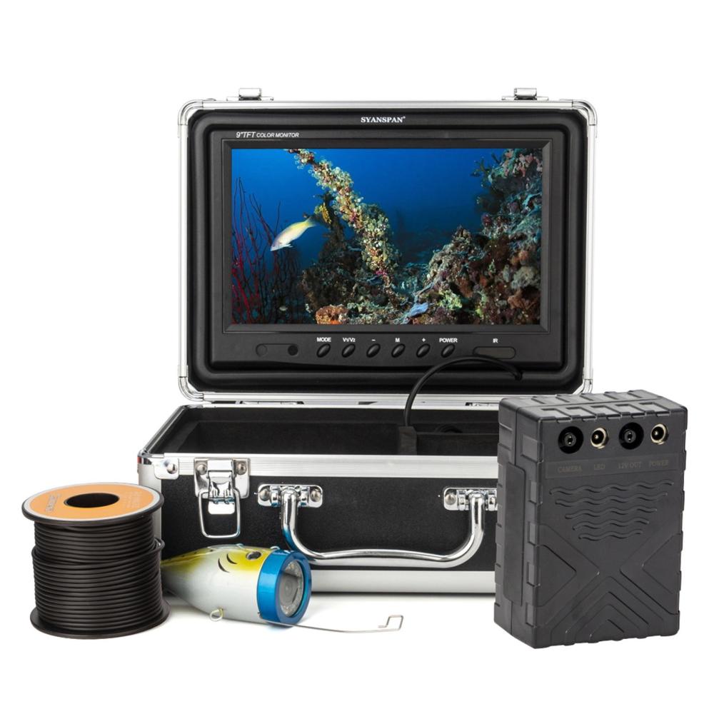 Tools & Equipment |  SYANSPAN Underwater Fishing Camera 9Inch LCD Display 50M Cable Fish Finder with 12LEDs IP68 Waterproof for Sea Lake Boat Ice Fishing Fishing Tools & Equipment