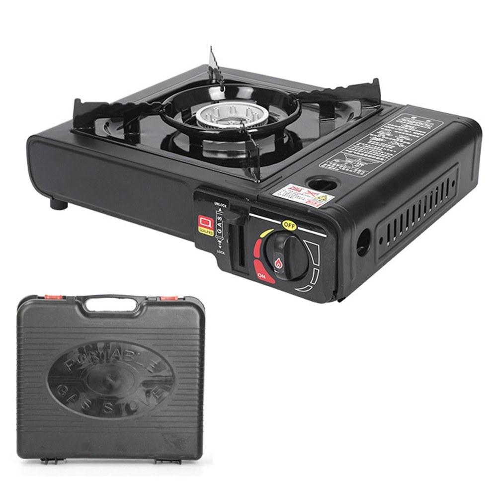 Camp Kitchen |  Cassette Stove Outdoor Portable All In One Single 2900W Big Power Purpose Magnetic Stove Can Be Connected to Alkane Tank Gas Boiler Outdoor Stove Camp Kitchen Black