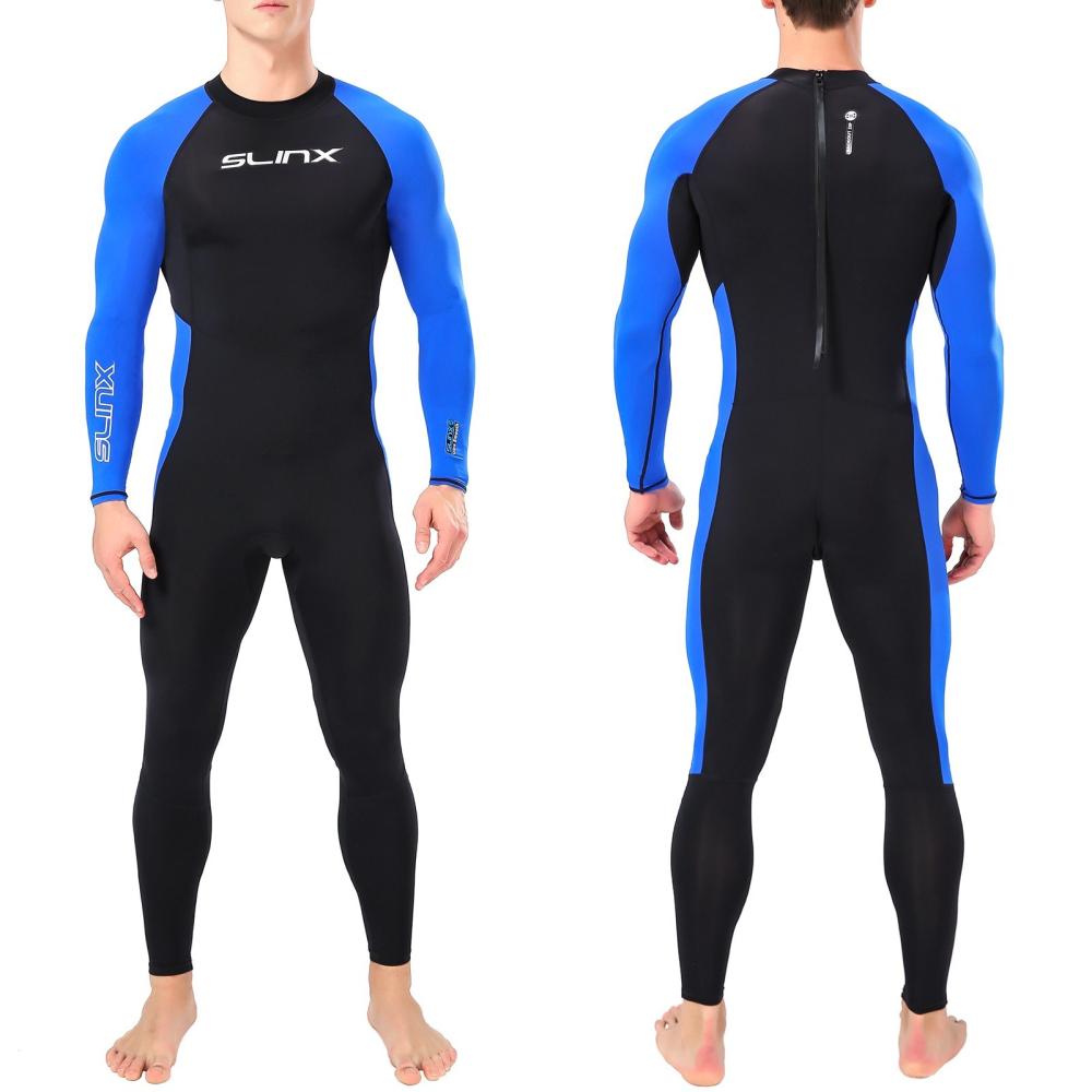 Diving |  Quick Dry Diving Wetsuit UV Protection One Piece Long Sleeves Diving Suit Back Zipper Swimsuit for Water Sports Diving Black+Blue