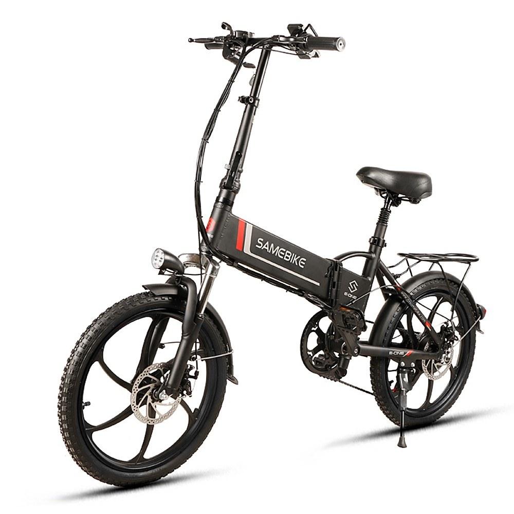 Electric Bikes |  Samebike 20LVXD30 Ebike 20”*1.95” Tires 350W Brushless Gear Motor Folding Electric Bike 45-60km Power-Assist Range Cycling Black/ White