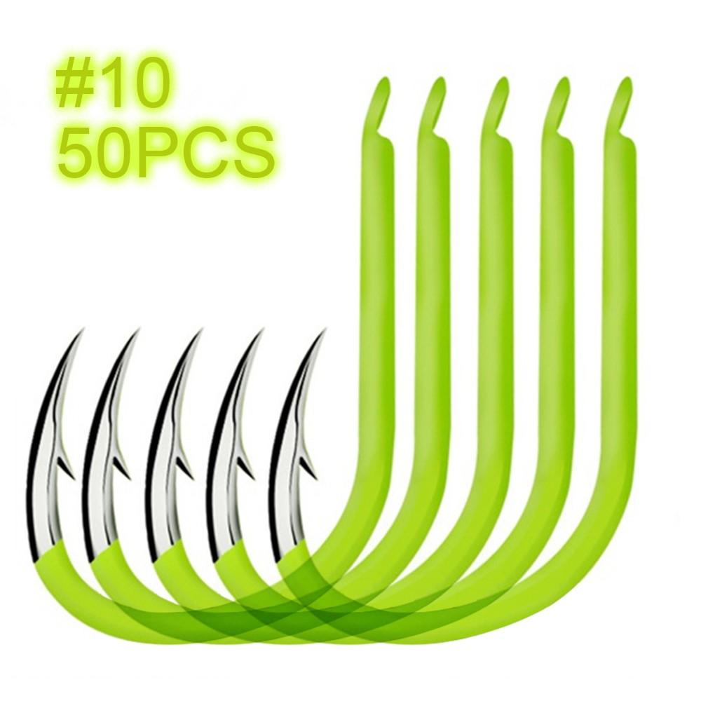 Fishing Hooks |  50pcs Fluorescent Fishing Hooks Carbon Steel Glow In Night Fishing Hooks Fishing Fishing Hooks