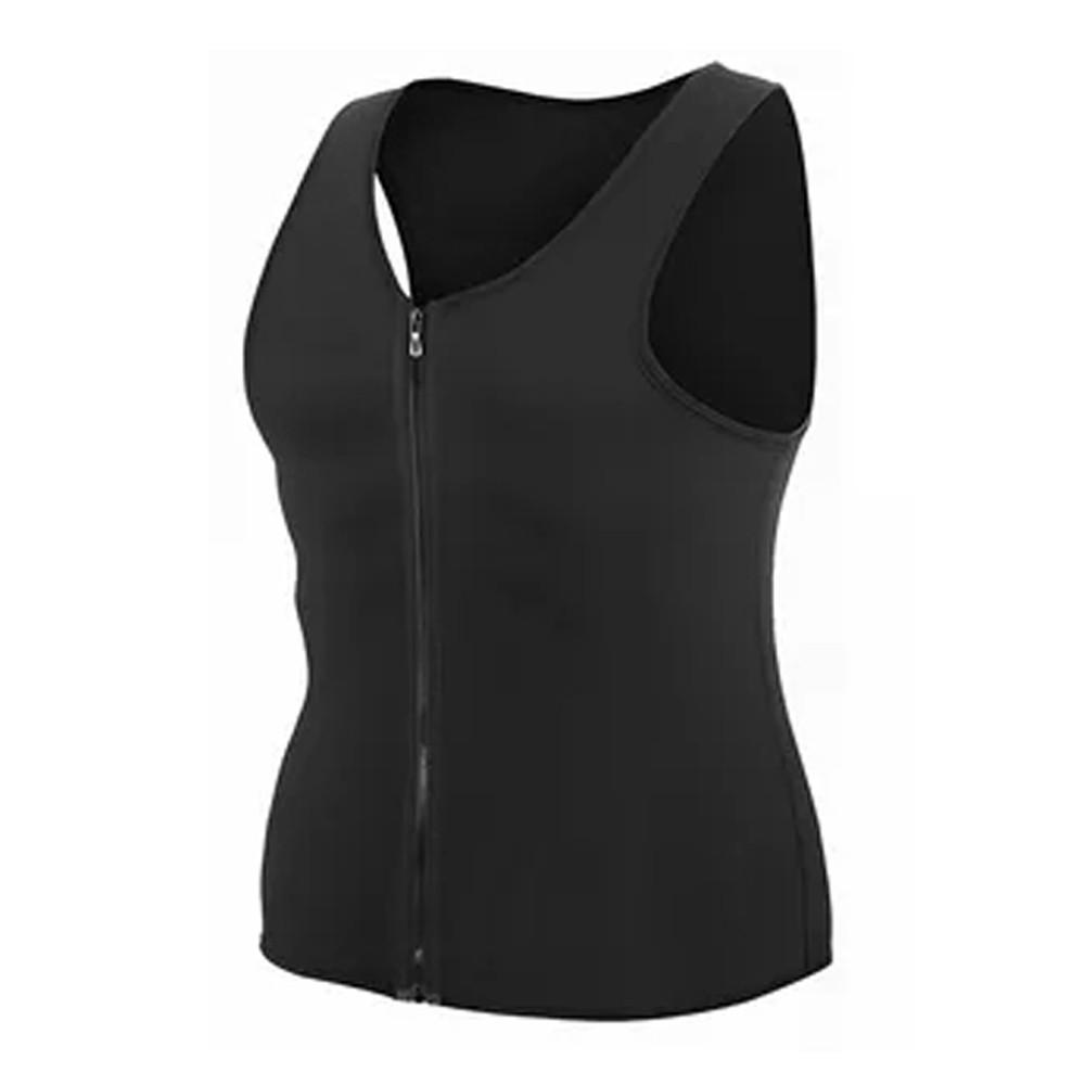 Fitness Wear |  Waist Trainer Vest for Men Undershirts Body Shaper Slimming Shirt Workout Suit with Zipper Fitness Wear Black