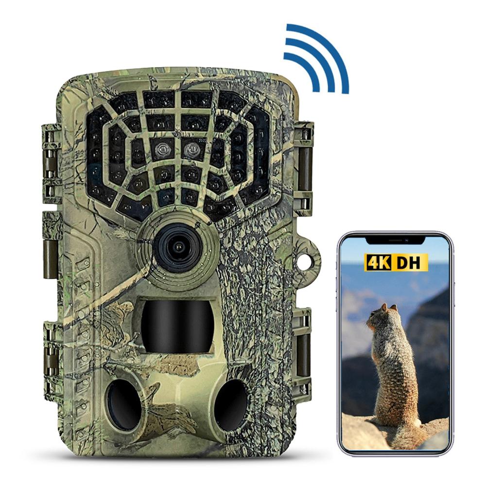 Hunting Cameras |  4K 32MP WiFi Trail Camera Night Vision Waterproof App Control Hunting Camera for Hunting and Wildlife Observation Hunting Camouflage Green/Camouflage Gray