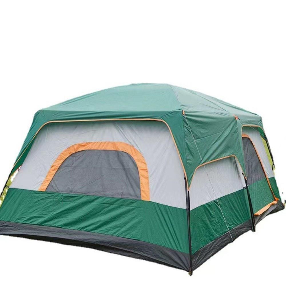 Tents |  Outdoor Large Space Travel Camping Tent Two Bedrooms & One Living Room Portable Rainproof Sunshine-proof Tent Camping & Hiking Green