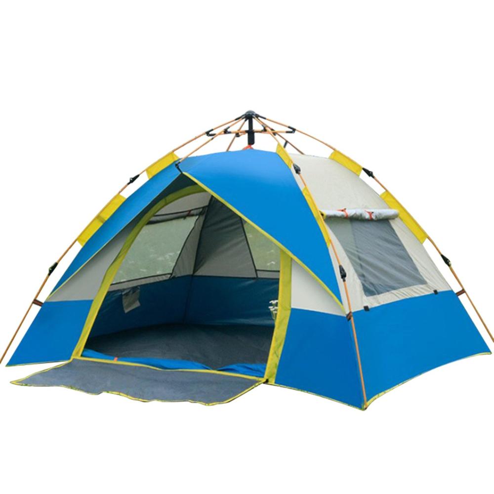 Tents |  Outdoor Pop Up Tent Water-resistant Portable Instant Automatic Camping Tent for 3-4 Person Family Tent Camping Hiking Backpacking Camping & Hiking Dark Green / Blue