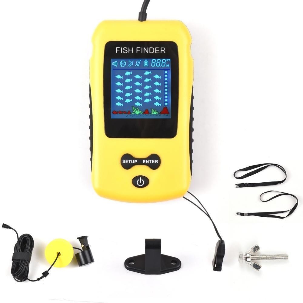 Tools & Equipment |  Portable Fish Finder with Depth Readout Fish Alarm 200kHz 45 Degrees 0.6-100M Color TN LCD Transducer Cable and Sensor Beam Angle Fishing Tn Lcd Display/ Offering Clear And Bright Readout.