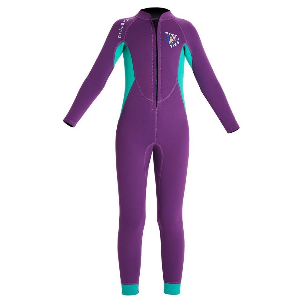 Diving |  DIVE&SAIL Kids Girls Wetsuit 2.5mm Neoprene Long Sleeve Full Diving Suit for Diving Beach Pool Diving Diving